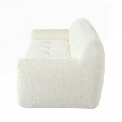 Full Sponge Compression Design Chenille Fabric 3-Seater Sofa with Tufted Style