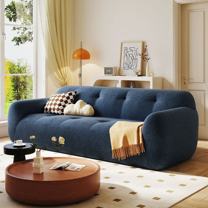 Full Sponge Compression Design Chenille Fabric 3-Seater Sofa with Tufted Style