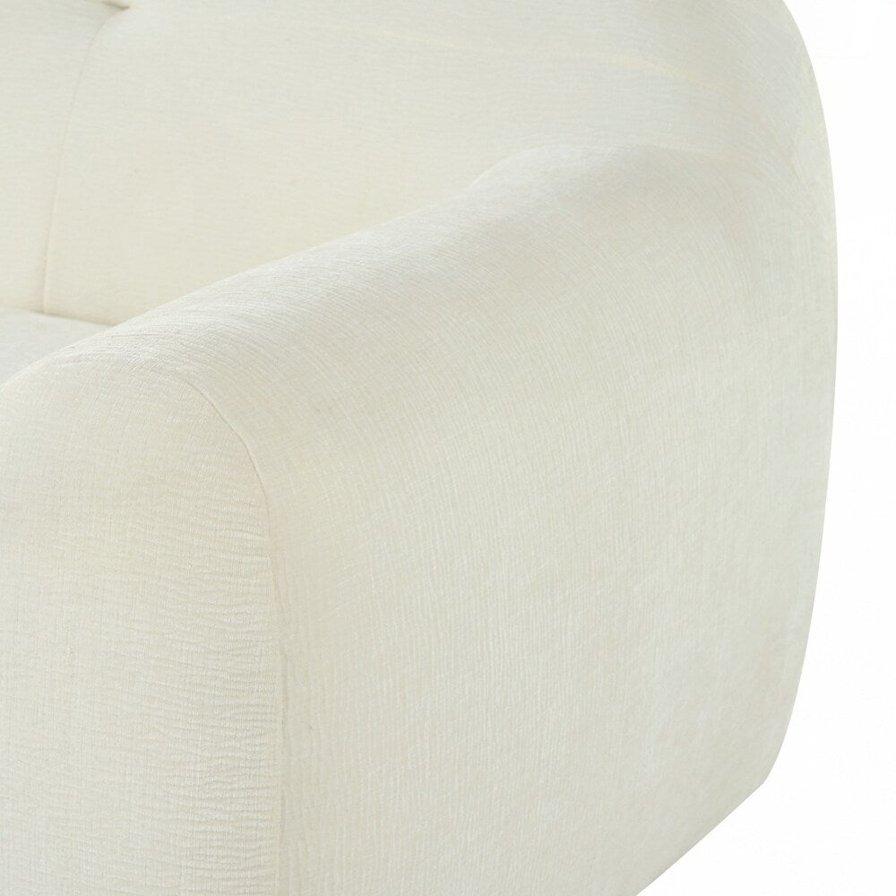 Full Sponge Compression Design Chenille Fabric 3-Seater Sofa with Tufted Style