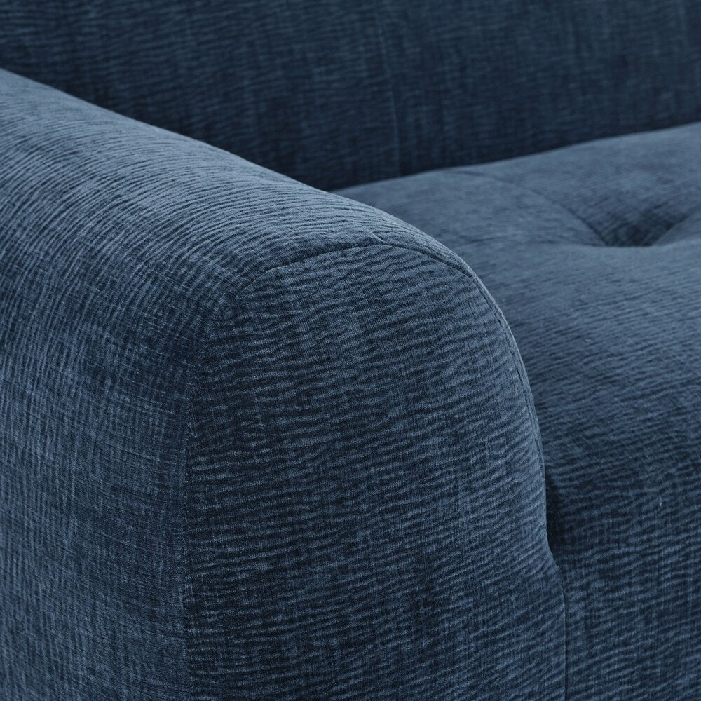 Full Sponge Compression Design Chenille Fabric 3-Seater Sofa with Tufted Style