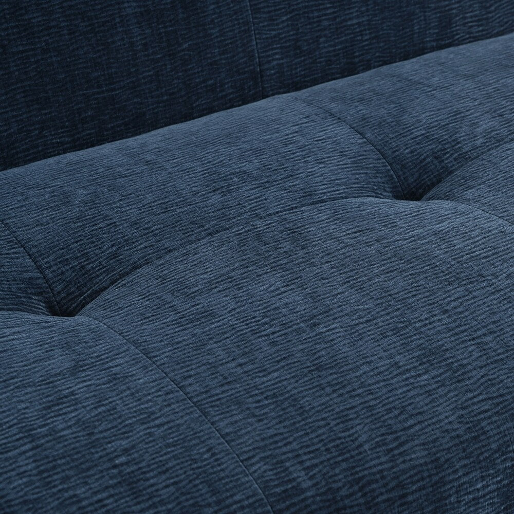 Full Sponge Compression Design Chenille Fabric 3-Seater Sofa with Tufted Style