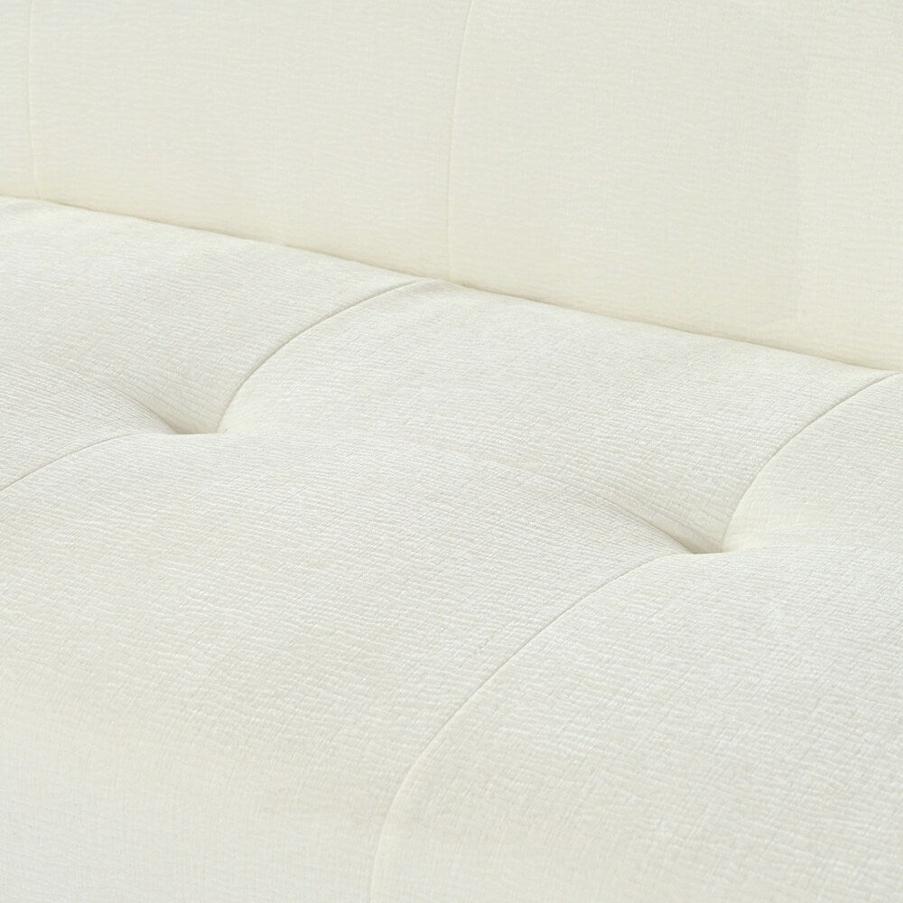 Full Sponge Compression Design Chenille Fabric 3-Seater Sofa with Tufted Style