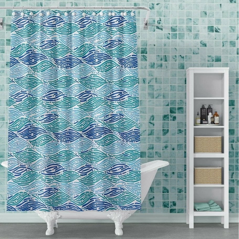 Fun Modern Shower Curtain PEVA Vinyl Printed 72x72 in Colorful Styles