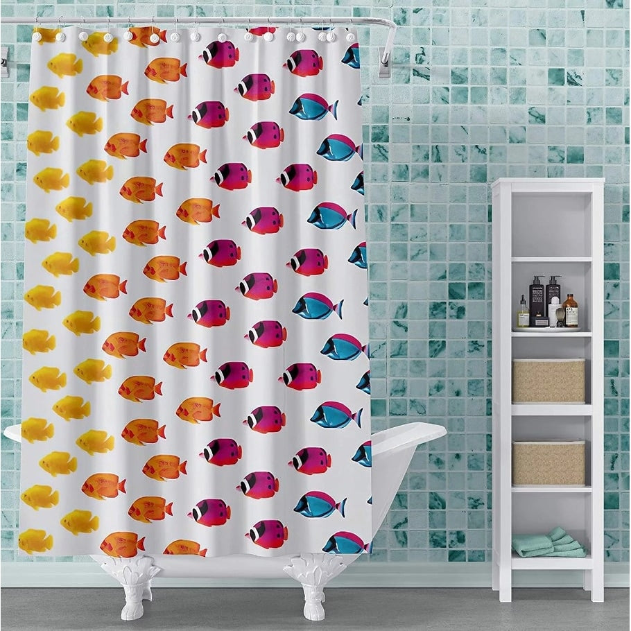 Fun Modern Shower Curtain PEVA Vinyl Printed 72x72 in Colorful Styles