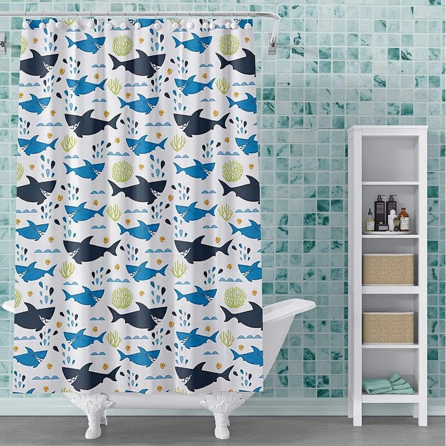 Fun Modern Shower Curtain PEVA Vinyl Printed 72x72 in Colorful Styles