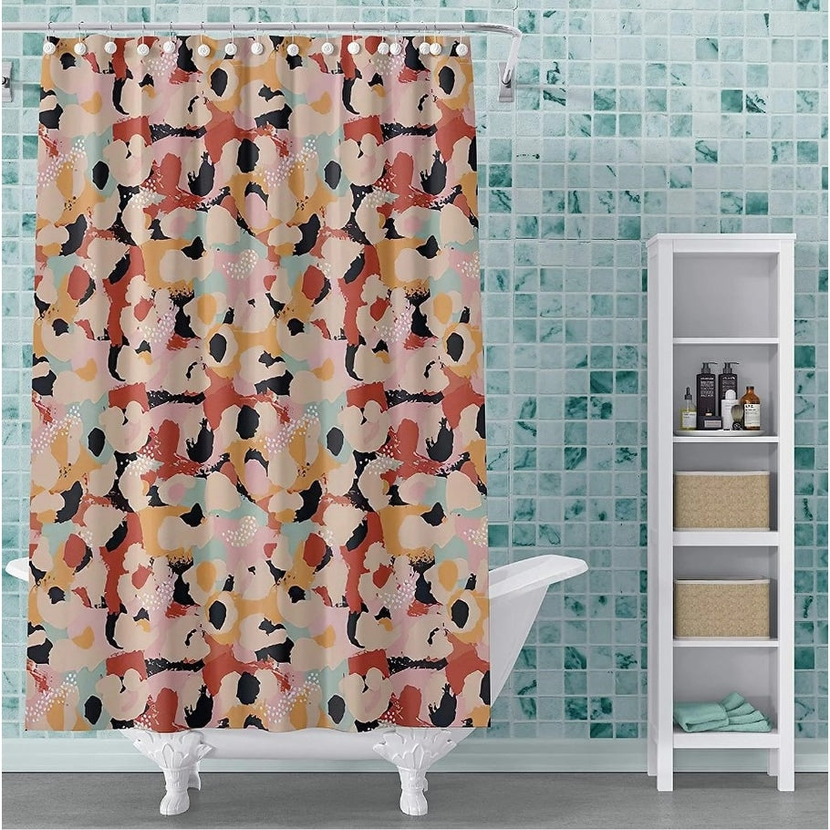 Fun Modern Shower Curtain PEVA Vinyl Printed 72x72 in Colorful Styles
