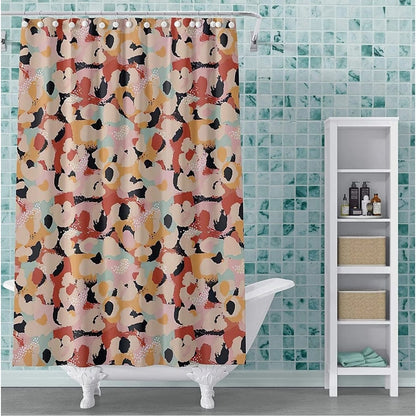 Fun Modern Shower Curtain PEVA Vinyl Printed 72x72 in Colorful Styles