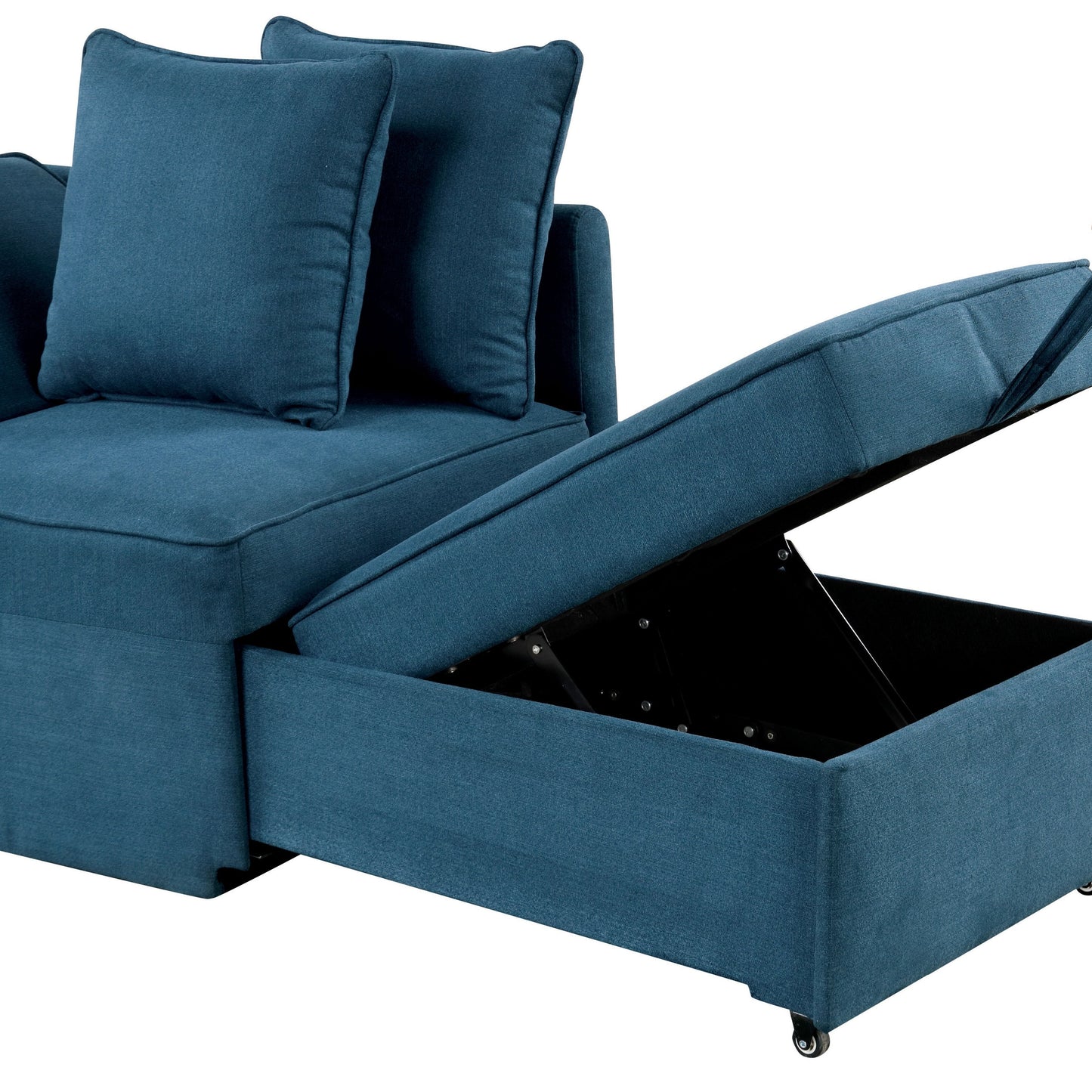 Furniture of America Araminta Modern Convertible Sofa with Pull-Out Bed and Pillows