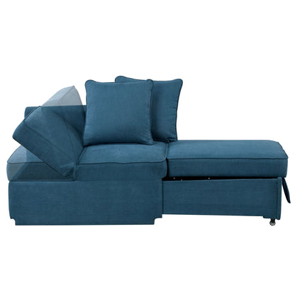 Furniture of America Araminta Modern Convertible Sofa with Pull-Out Bed and Pillows