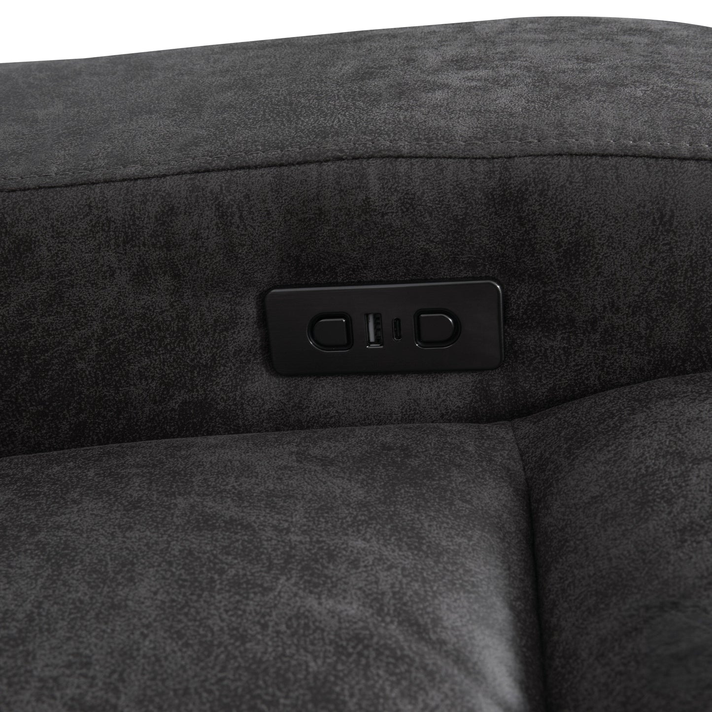 Furniture of America Evelio Modern Oversized Power Recliner with USB Ports
