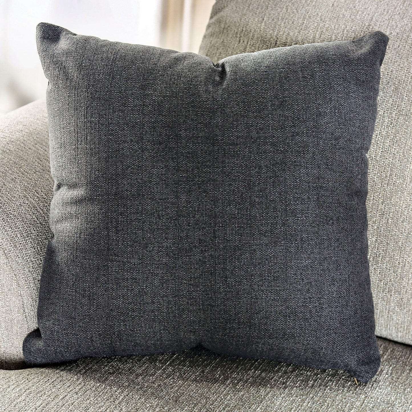 Frane Transitional Beige Chenille Upholstered T-Cushion Sofa by Furniture of America