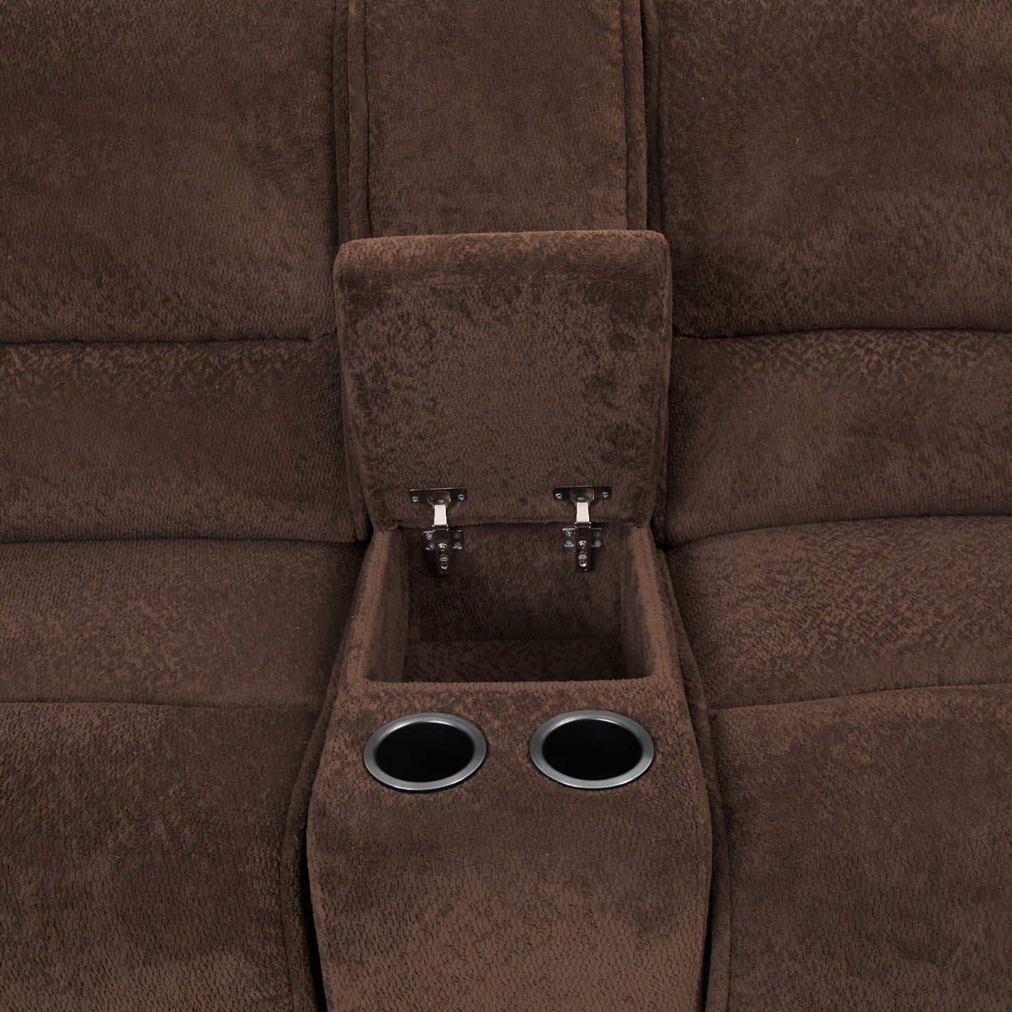 Furniture of America Renic Modern Dark Brown Reclining Sectional with Console and USB Ports