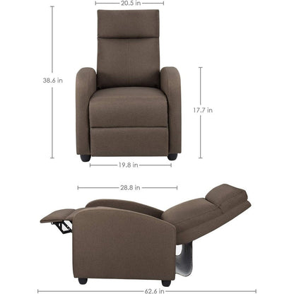 Furniwell Fabric Single Sofa Recliner with Padded Seat