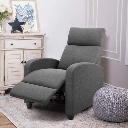 Furniwell Fabric Single Sofa Recliner with Padded Seat