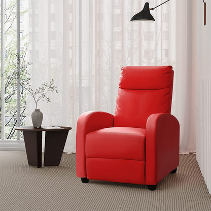 Furniwell PU Leather Sofa Recliner with Padded Seat and Backrest.