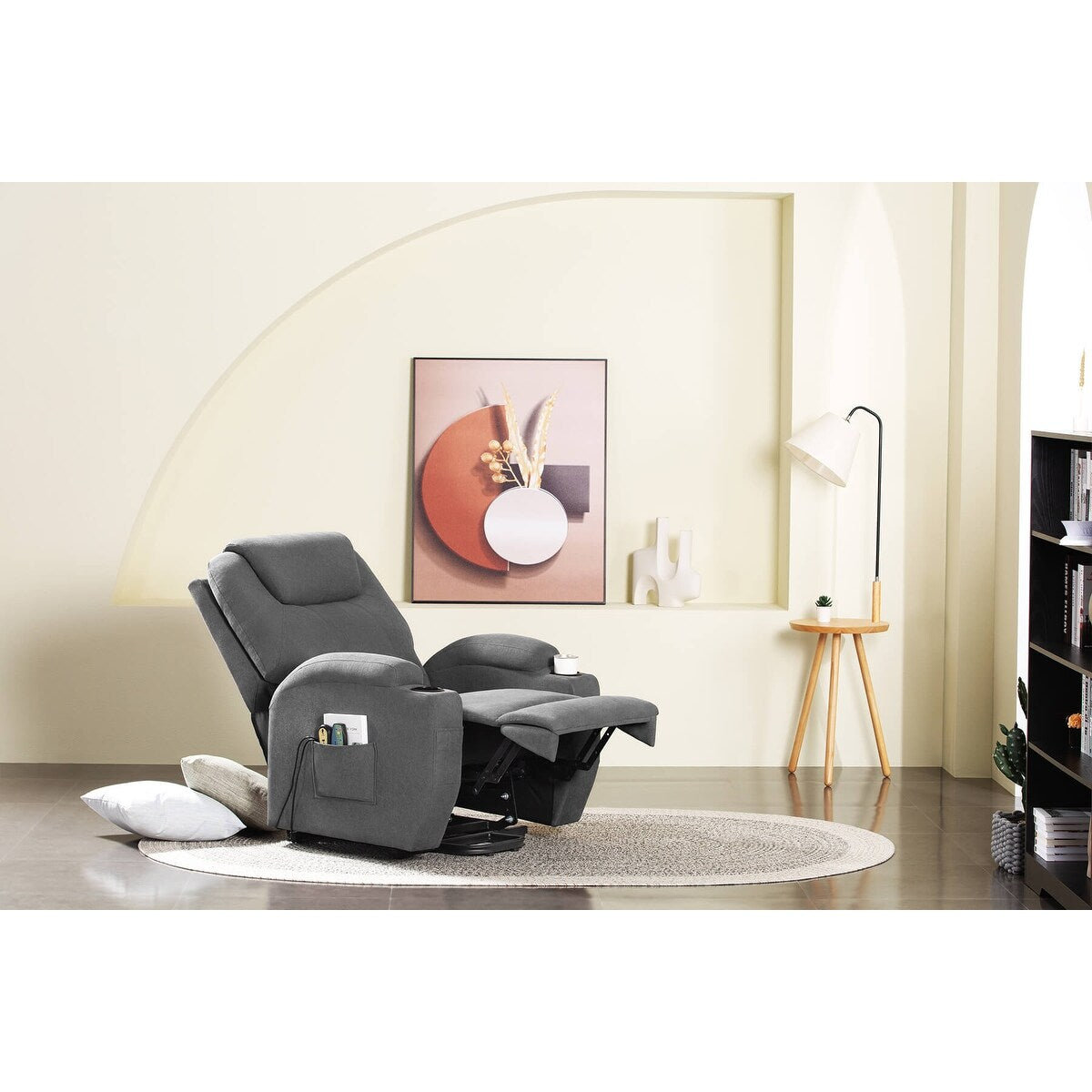 Furniwell Power Lift Fabric Recliner for Elderly with Massage and Heat