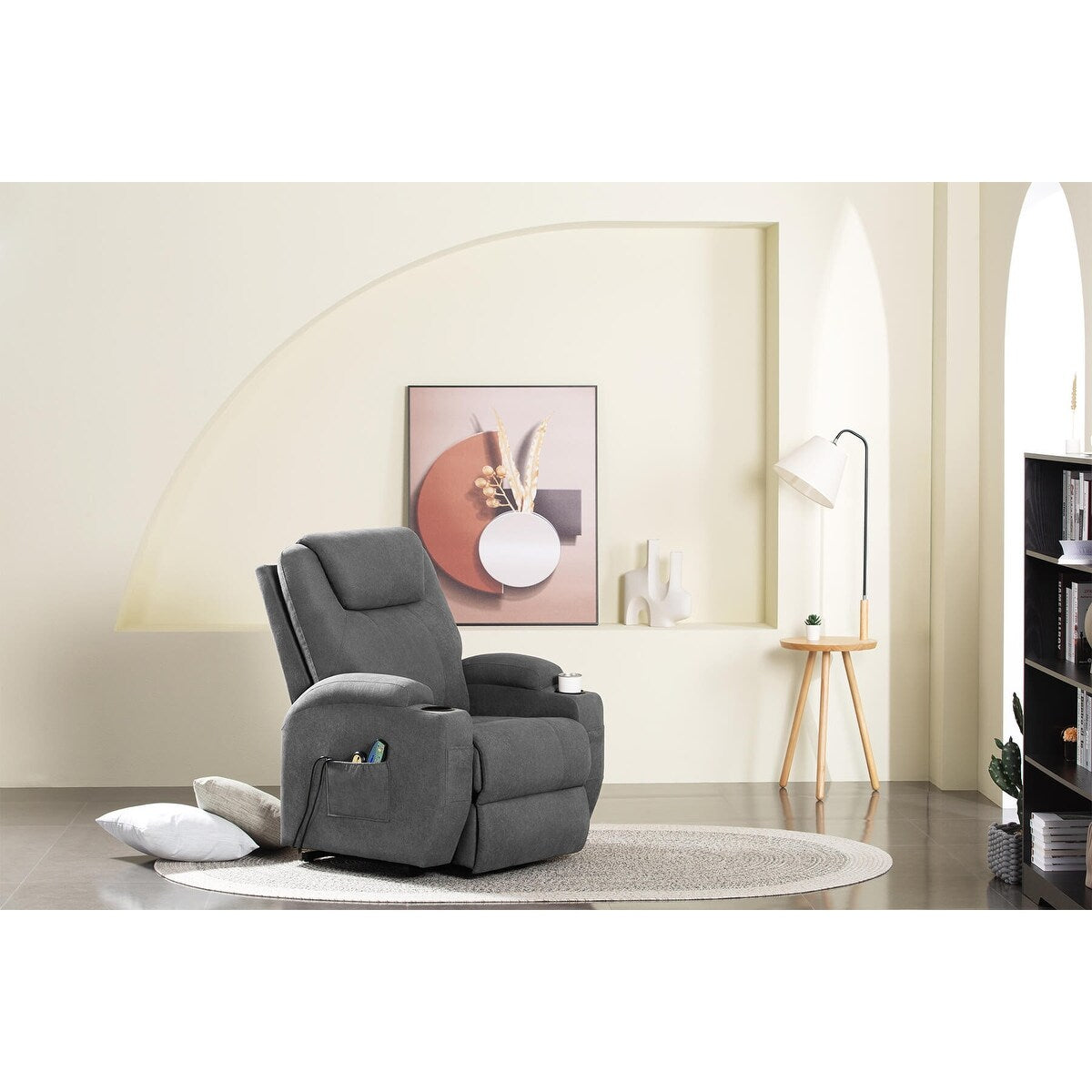 Furniwell Power Lift Fabric Recliner for Elderly with Massage and Heat