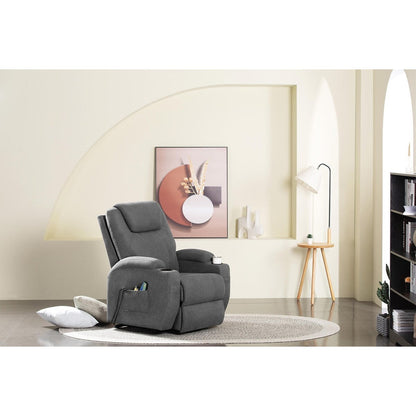 Furniwell Power Lift Fabric Recliner for Elderly with Massage and Heat