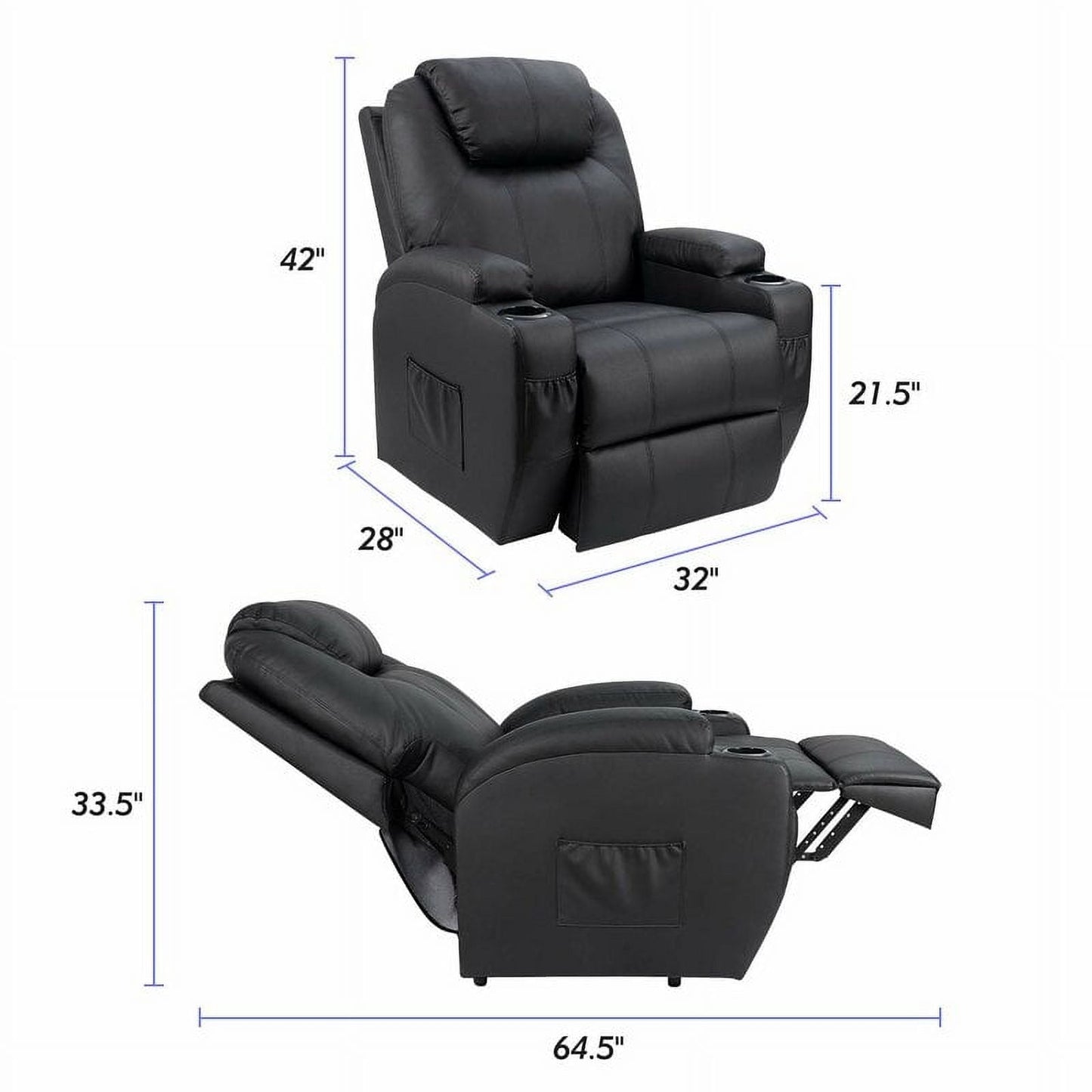Furniwell Power Lift Recliner Chair for Elderly with Heat, Side Pocket, Living room