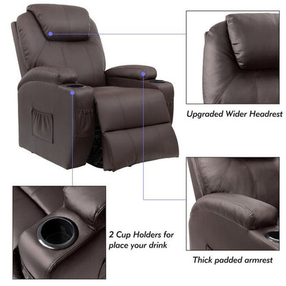 Furniwell Power Lift Recliner Chair for Elderly with Heat, Side Pocket, Living room