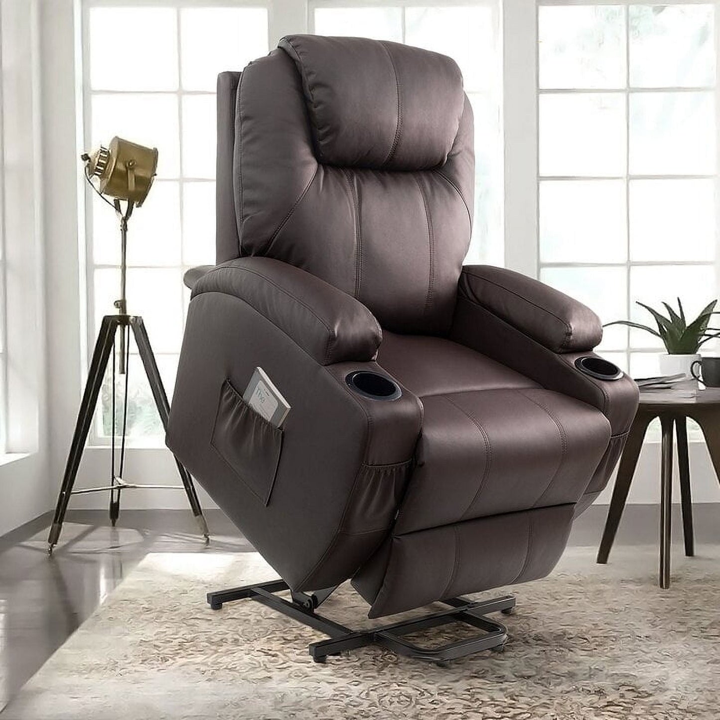 Furniwell Power Lift Recliner Chair for Elderly with Heat, Side Pocket, Living room