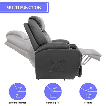 Furniwell Power Lift Recliner Chair for Elderly with Heat, Side Pocket, Living room