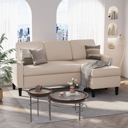 Futzca 74 Convertible Sectional Sofa Couch, Small L-Shaped Sofa