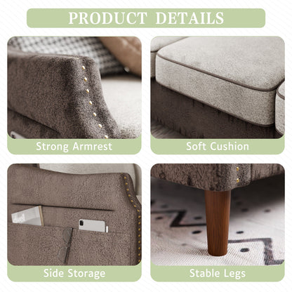Futzca 78â?L Shaped Sofa Couch with Ottoman and Side Storage Bag