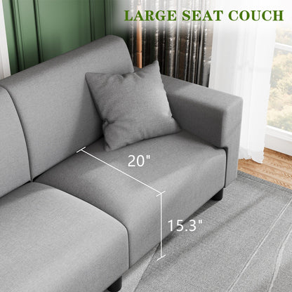 Futzca 94'' Sofa Couch, Modern 3-Seater Sofa with Two Pillows