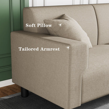 Futzca 94'' Sofa Couch, Modern 3-Seater Sofa with Two Pillows