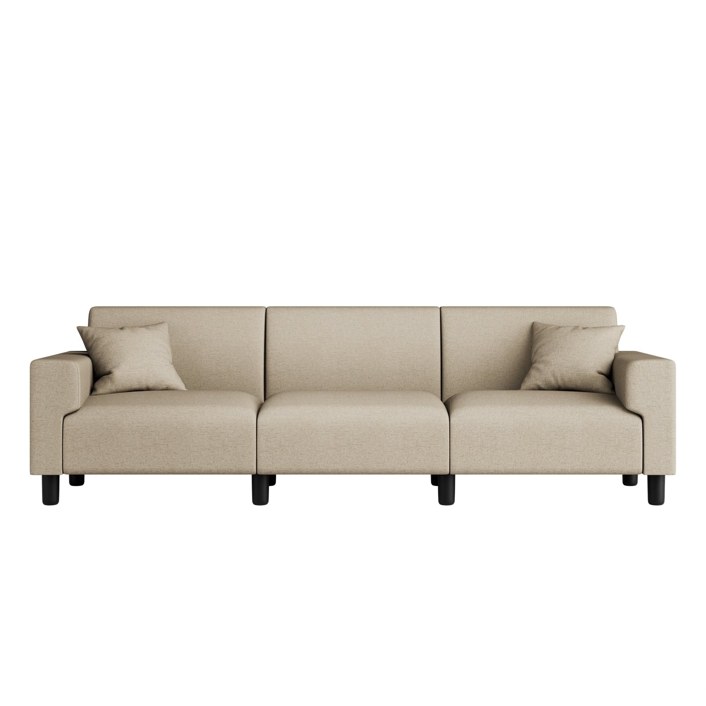 Futzca 94'' Sofa Couch, Modern 3-Seater Sofa with Two Pillows