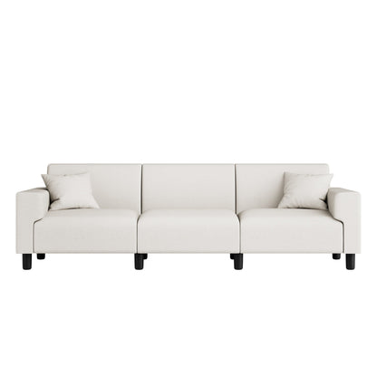 Futzca 94'' Sofa Couch, Modern 3-Seater Sofa with Two Pillows