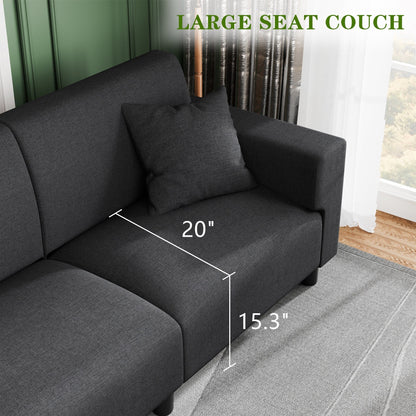 Futzca 94'' Sofa Couch, Modern 3-Seater Sofa with Two Pillows