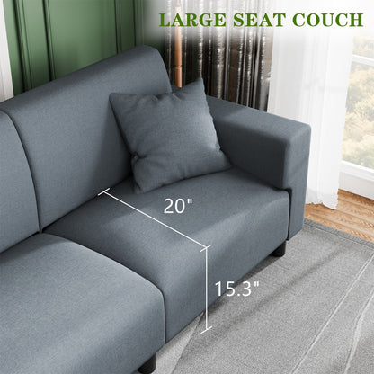 Futzca 94'' Sofa Couch, Modern 3-Seater Sofa with Two Pillows