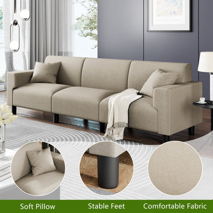 Futzca 94'' Sofa Couch, Modern 3-Seater Sofa with Two Pillows