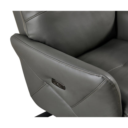 Christopher Knight Home - Alexander Plush Bonded Leather Recliner Chair with Adjustable Headrest and Footrest, 360-Degree Swivel