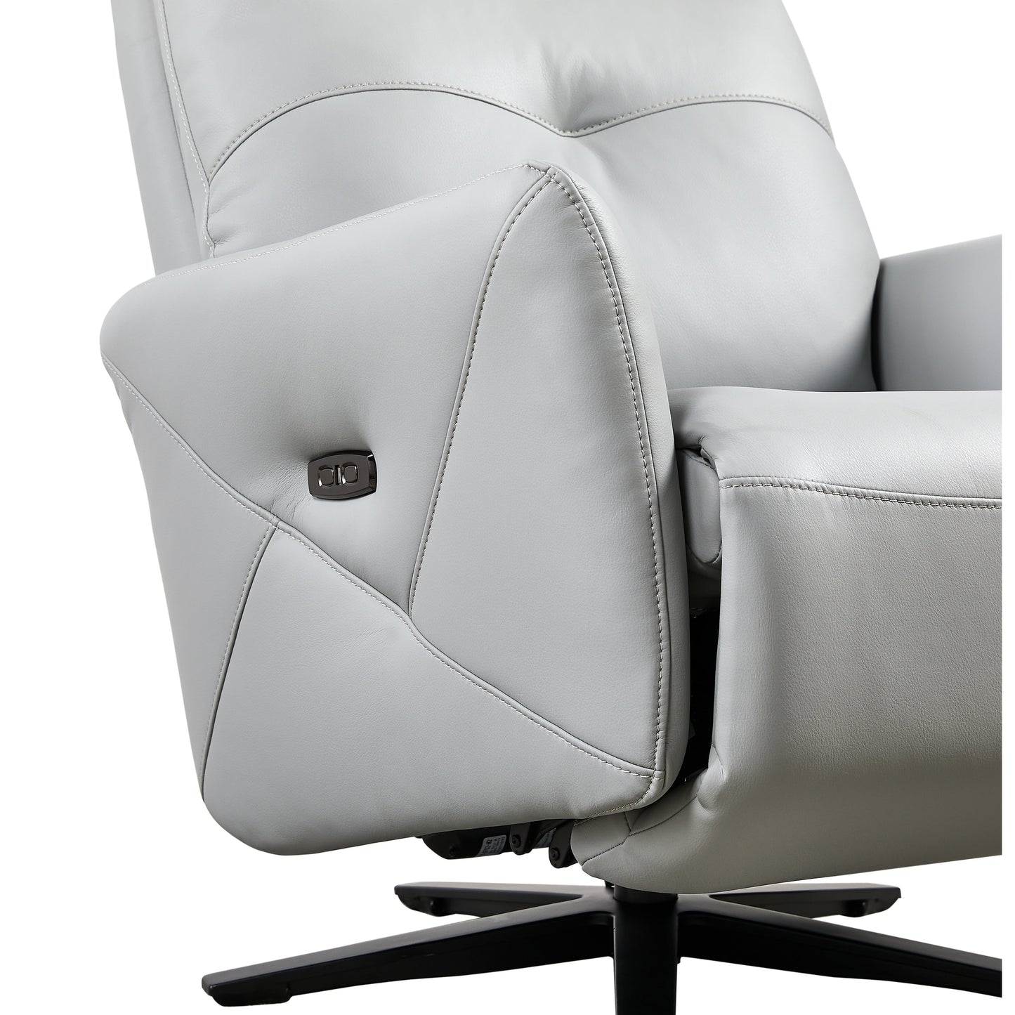 Christopher Knight Home - Alexander Plush Bonded Leather Recliner Chair with Adjustable Headrest and Footrest, 360-Degree Swivel