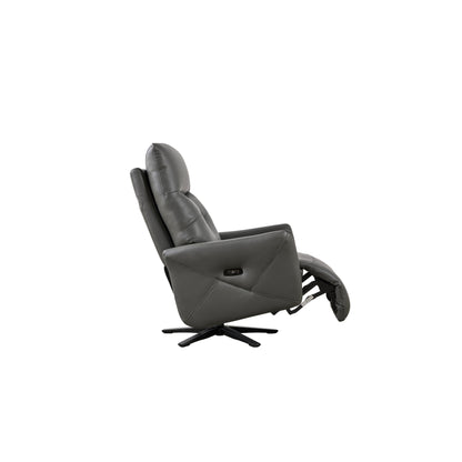 Christopher Knight Home - Alexander Plush Bonded Leather Recliner Chair with Adjustable Headrest and Footrest, 360-Degree Swivel