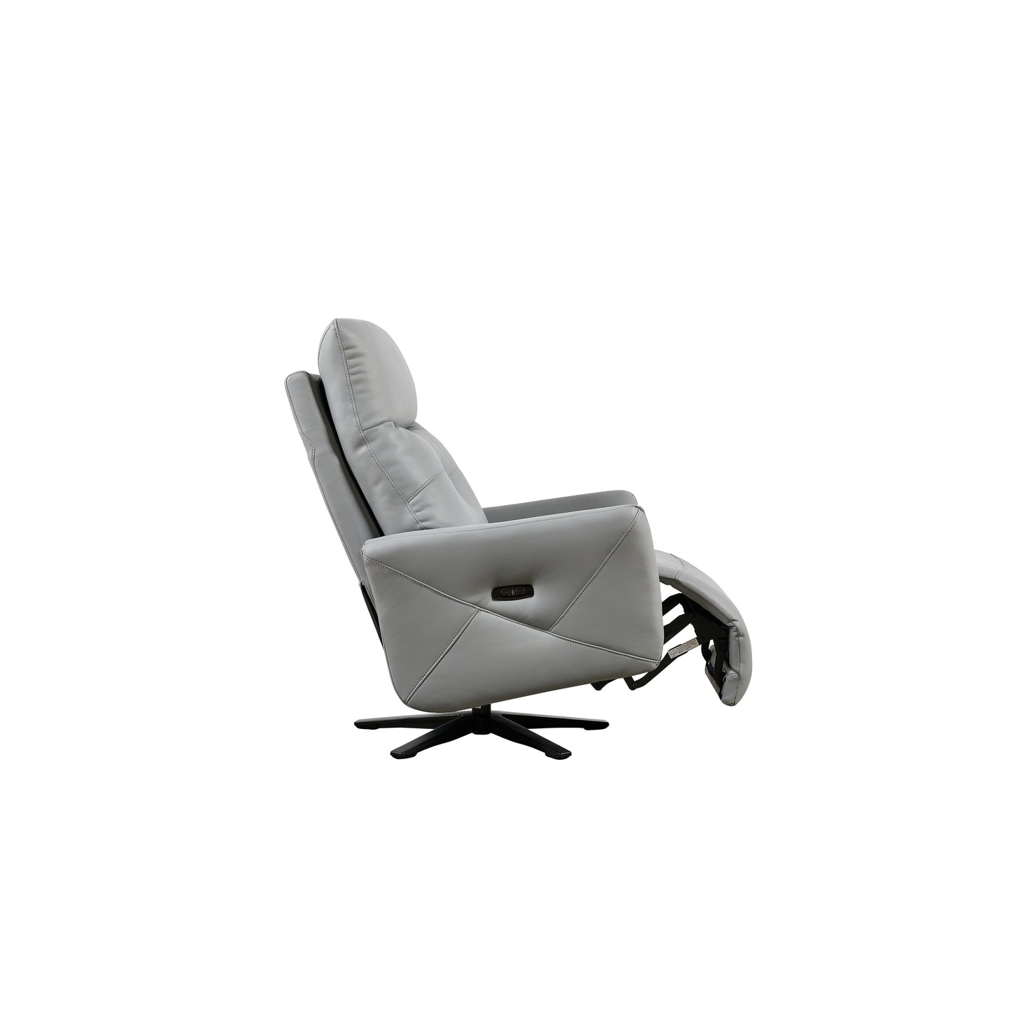 Christopher Knight Home - Alexander Plush Bonded Leather Recliner Chair with Adjustable Headrest and Footrest, 360-Degree Swivel