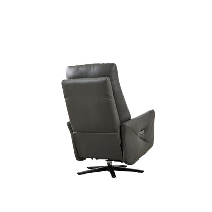 Christopher Knight Home - Alexander Plush Bonded Leather Recliner Chair with Adjustable Headrest and Footrest, 360-Degree Swivel