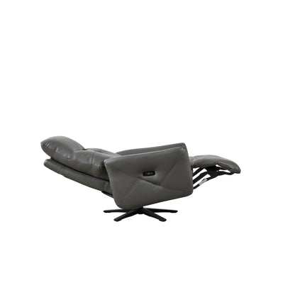 Christopher Knight Home - Alexander Plush Bonded Leather Recliner Chair with Adjustable Headrest and Footrest, 360-Degree Swivel