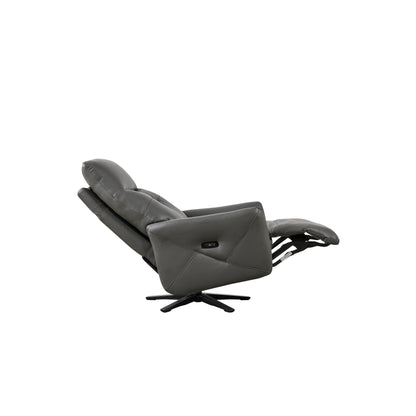 Christopher Knight Home - Alexander Plush Bonded Leather Recliner Chair with Adjustable Headrest and Footrest, 360-Degree Swivel