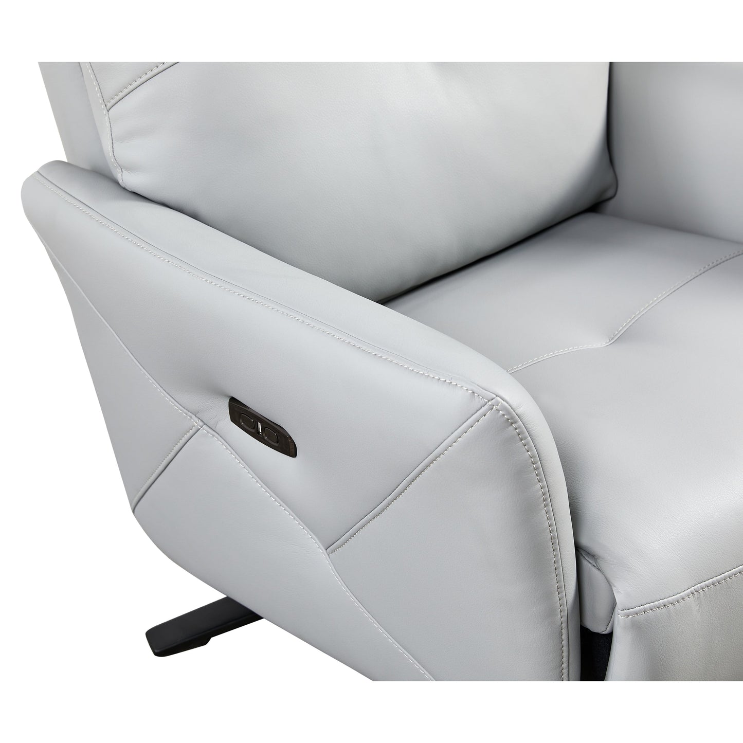 Christopher Knight Home - Alexander Plush Bonded Leather Recliner Chair with Adjustable Headrest and Footrest, 360-Degree Swivel