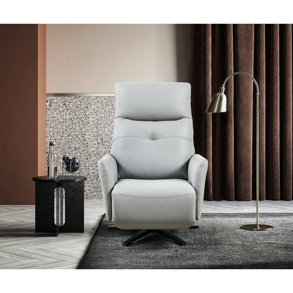 Christopher Knight Home - Alexander Plush Bonded Leather Recliner Chair with Adjustable Headrest and Footrest, 360-Degree Swivel