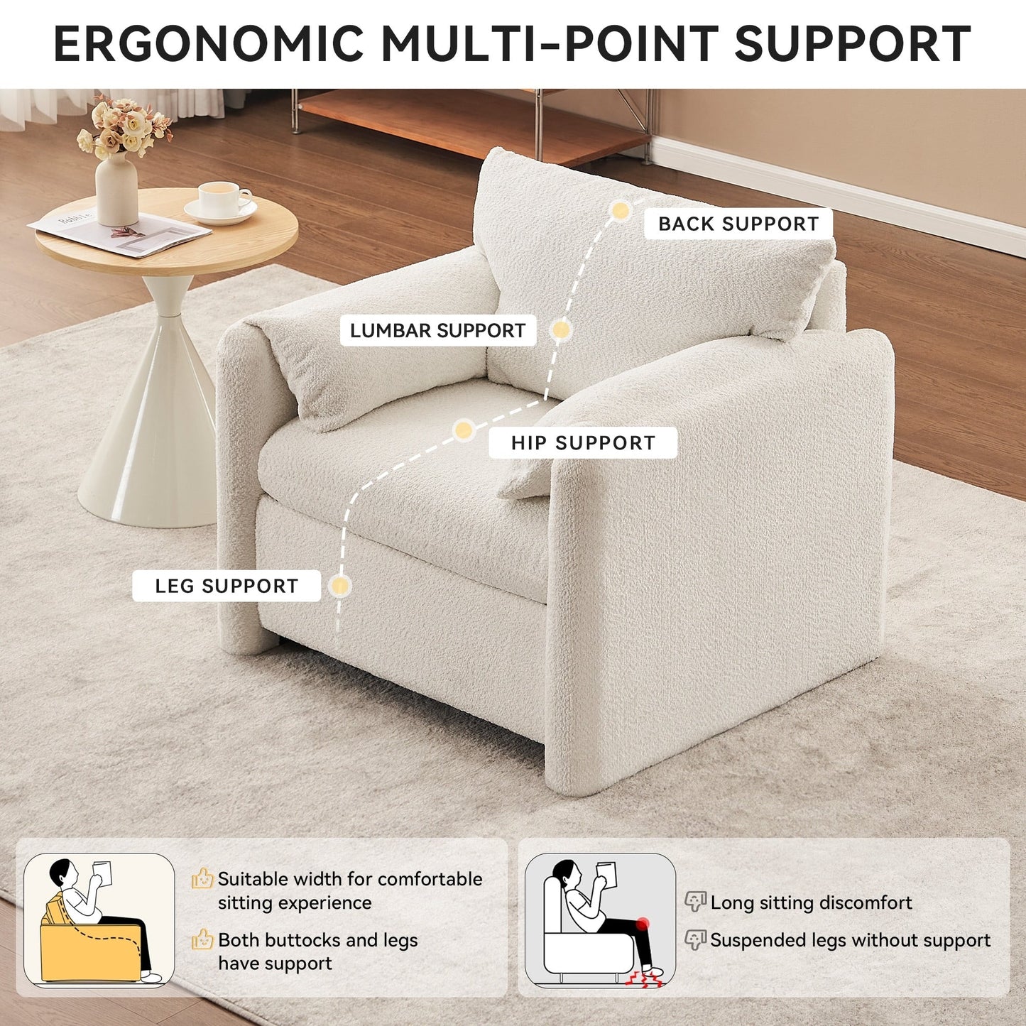 GDFStudio - Chloe Comfy Chenille Sofa Couch - Modern Upholstered Sofa Set