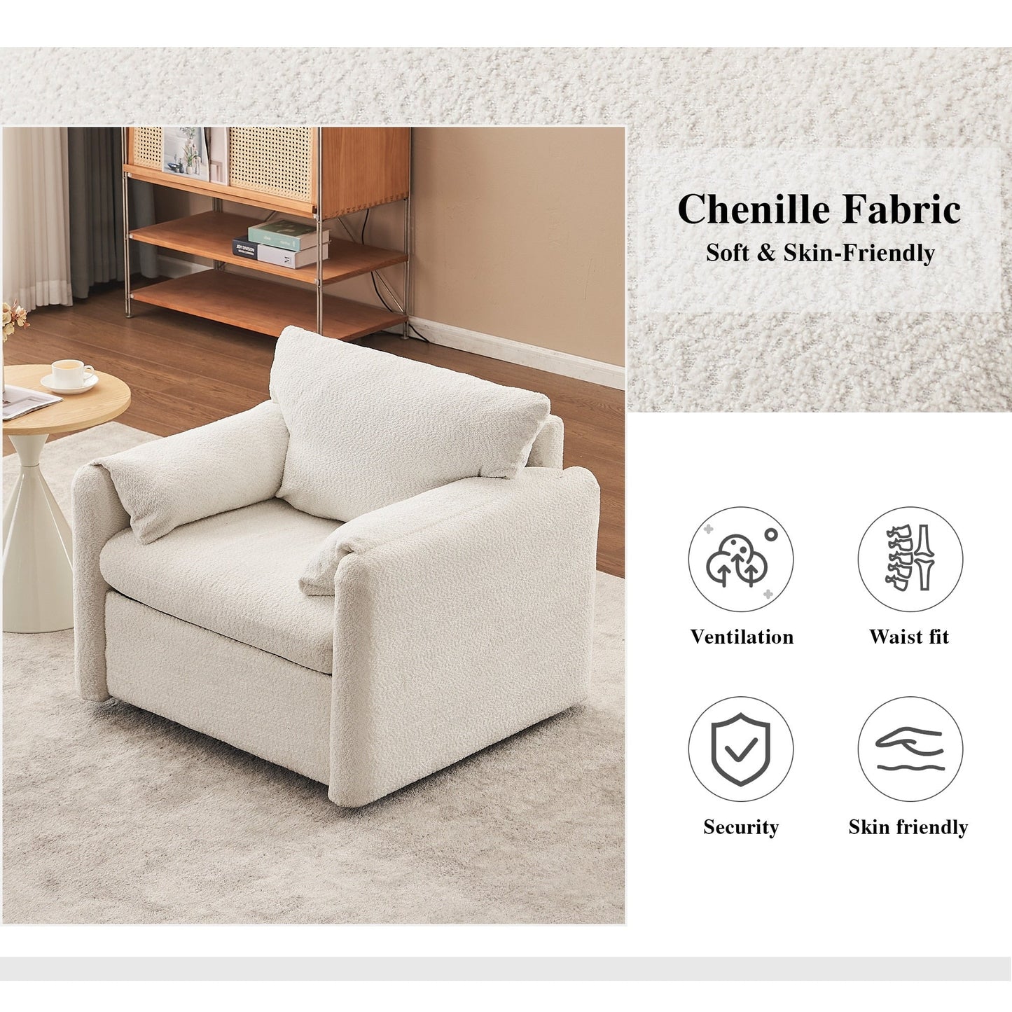 GDFStudio - Chloe Comfy Chenille Sofa Couch - Modern Upholstered Sofa Set
