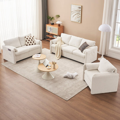 GDFStudio - Chloe Comfy Chenille Sofa Couch - Modern Upholstered Sofa Set