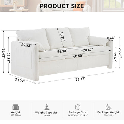 GDFStudio - Chloe Comfy Chenille Sofa Couch - Modern Upholstered Sofa Set