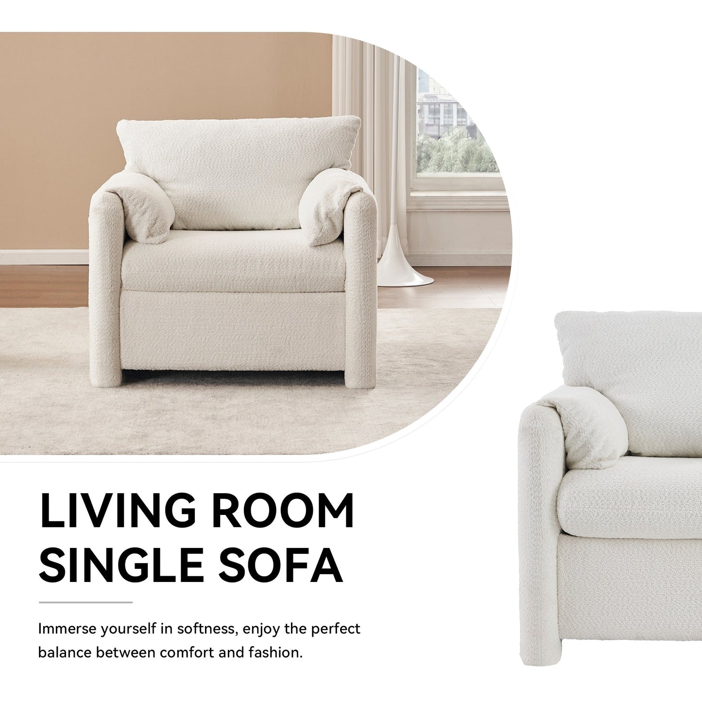 GDFStudio - Chloe Comfy Chenille Sofa Couch - Modern Upholstered Sofa Set