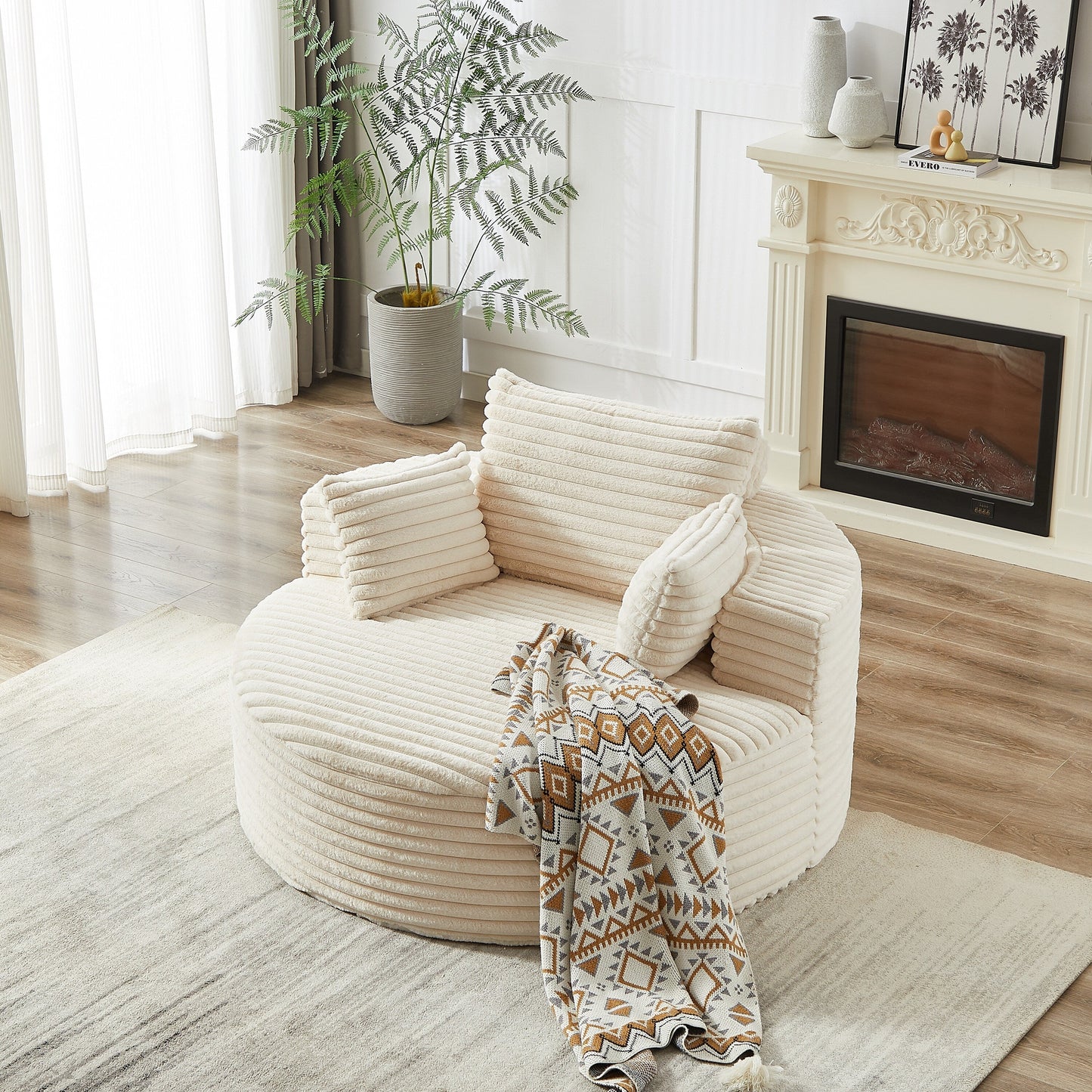 GDFStudio - Emberwood Corduroy Single Sofa Cloud Recliner